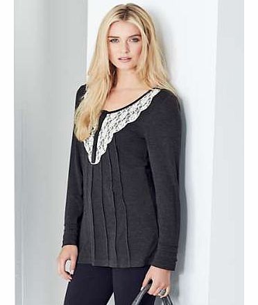 Lace Yoke Tunic Style Top