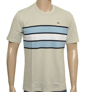 Beige Sky Blue & White Pique T-Shirt