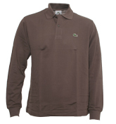 Chestnut Long Sleeve Pique Polo Shirt