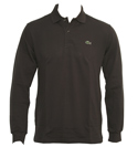 Dark Gunmetal Grey Long Sleeve Pique Polo Shirt