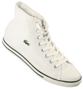 Lacoste L27 White Canvas Hi-Top Trainers