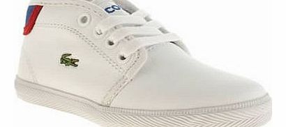 kids lacoste white & navy ampthill boys