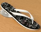 Ladies Lacoste Black/White La Cruz Flip Flops