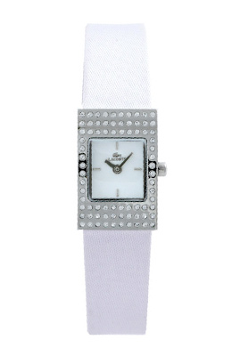 Ladies White dial White/Lilac Leather