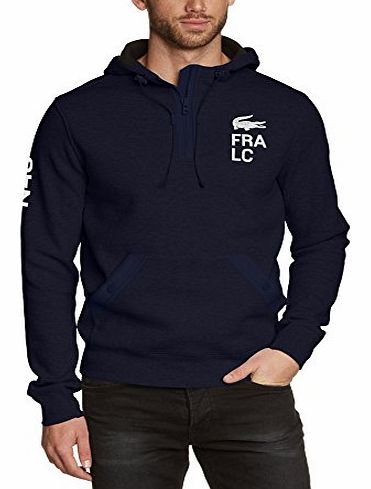 Mens Hooded Long Sleeve Sweatshirt - Multicoloured - Mehrfarbig (NAVY BLUE/BLACK-WHITE 0G5) - Large