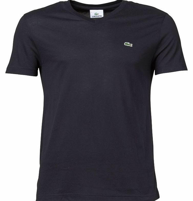 Mens Plain V-Neck T-Shirt Black