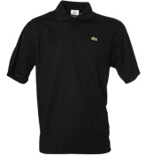 Sport Black Zip Fastening Pique Polo Shirt