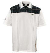 Sport White and Navy 1/4 Zip Pique Polo