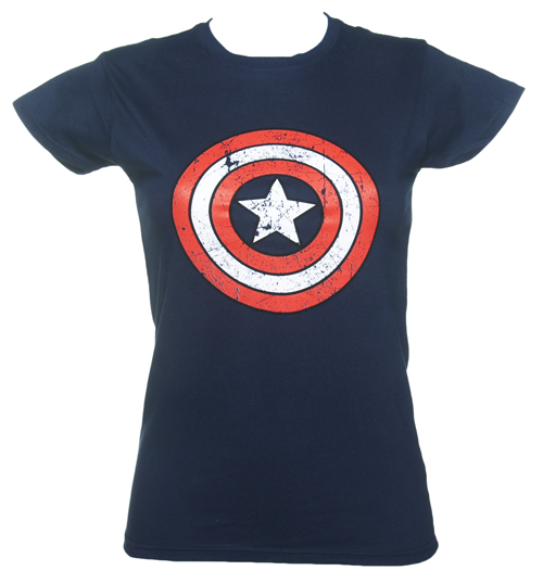 Blue Captain America Distressed Shield