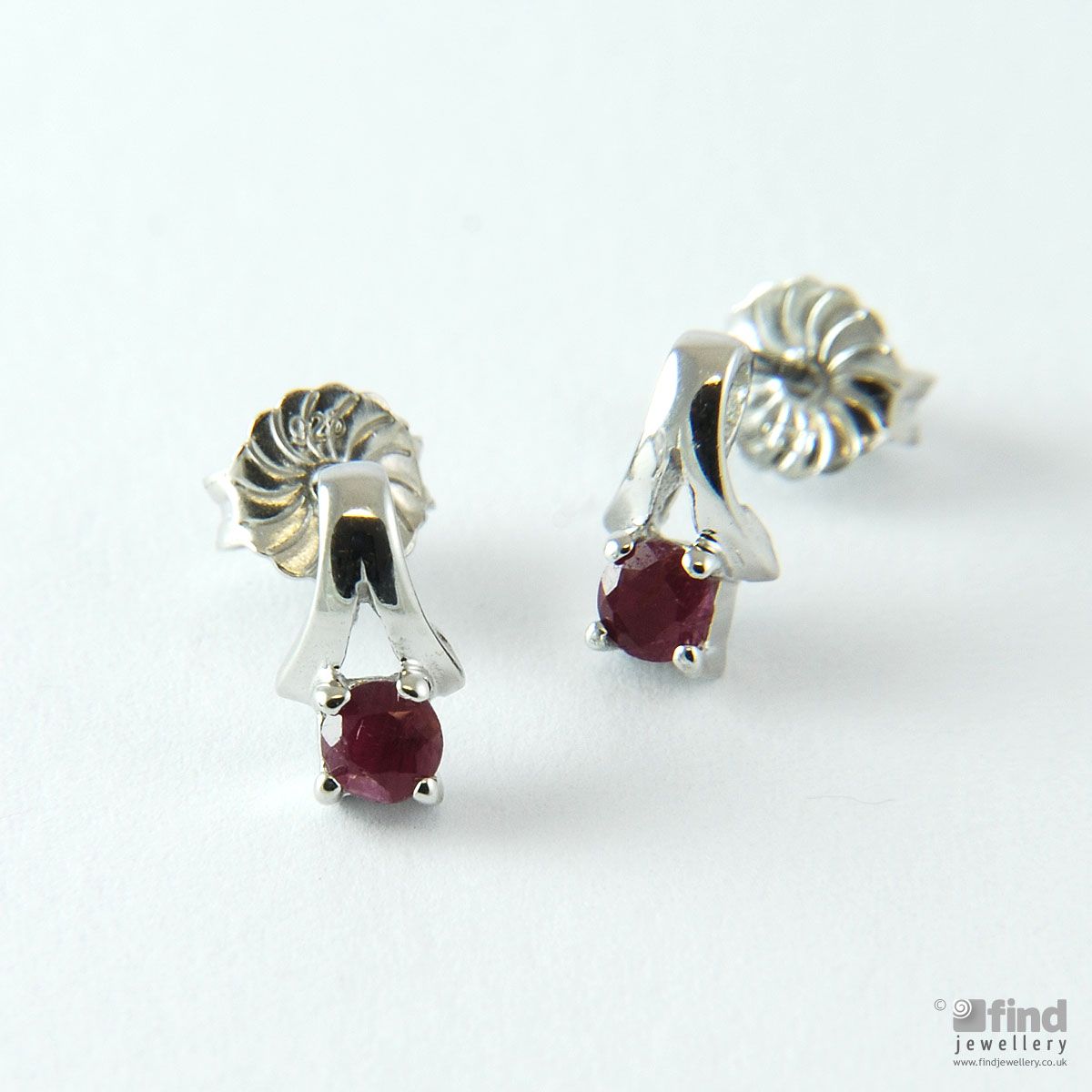 Sterling Silver Ruby Earrings