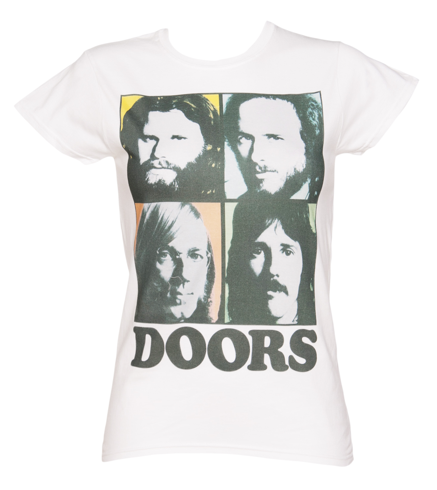 White Photographics Faces Doors T-Shirt