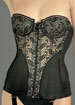 Front zipper strapless lace bustier