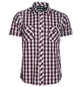 Berry and White Check Shirt