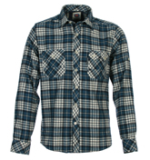 Blue and White Check Shirt