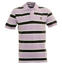 Lilac, White and Black Stripe Pique