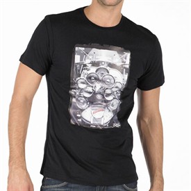 Mens Photo Print T-Shirt Black