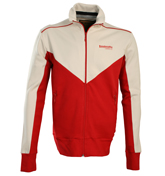 Red and Beige Full Zip Sweatshirt