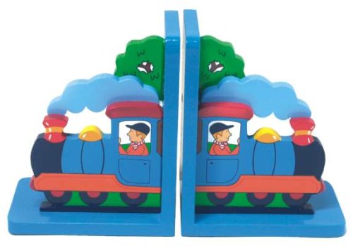 Fair Trade Wooden Bookends - Train