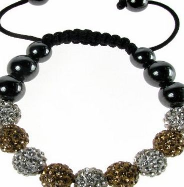 Womens, Girls, Ladies Disco Bracelet Shamballa Bracelet Crystal Dymonttee Balls- Christmas Gift Valentine Gift Bracelet Stunning Silver & Black colour!