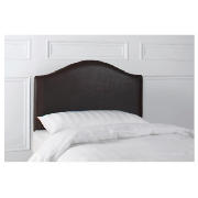 3Ft Faux Leather Headboard, Dark Brown