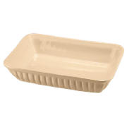 Rect Ribbed Cream Ceramic Oven Dish