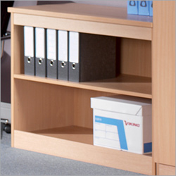 Largo ` Beech-Effect Desk High Bookcase - Beech