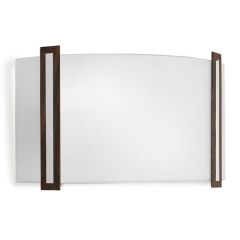 Lugo Chrome Wood and Glass Wall Light Large