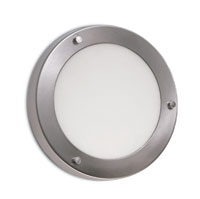 LEDS Lighting Oslo Modern Nickel-satin Wall Light With A White Satin Glass Shade