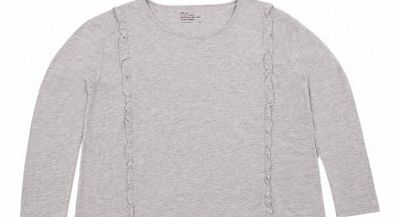 Tender side frills T-shirt Heather grey 36,38