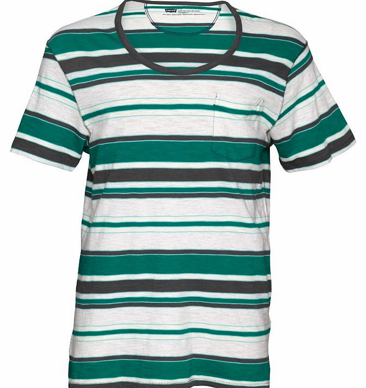 Mens U-Neck pocket T-Shirt Green