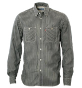 Navy Small Check Long Sleeve Shirt