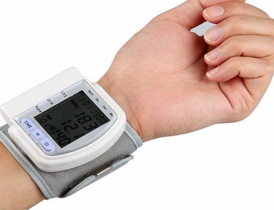 LCD Digital Wrist Blood Pressure Monitor Heart Beat Meter 60 Memory