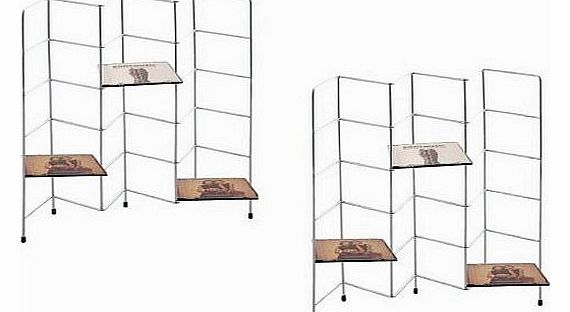 SET OF 2: Zig Zag Chrome CD Storage Rack Unit (Capacity of each unit: 105 CDs)