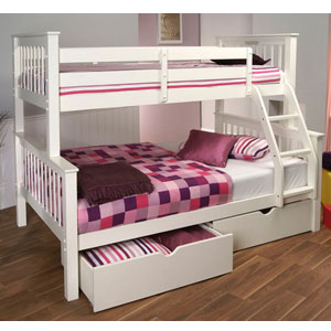 , Pavo White Three Sleeper Bunk Bed