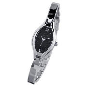 Limit ladies black dial half bangle watch