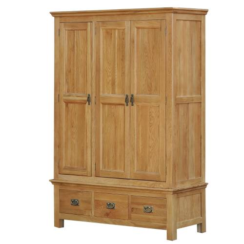 Lincoln Oak Triple Wardrobe