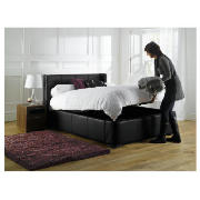 King Leather Storage Bed, Black