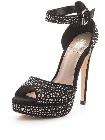 Maddison Glitter Platforms In Black Size 6