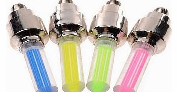 4 Pairs Multicolor Motor Bike Car Tyre Tire Valve Wheel LED Light by Liroyal