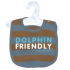 Little Green Radicals Dolphin Friendly Bib - Blue/Brown Stripes