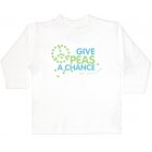 Little Green Radicals Give Peas A Chance Kids Longsleeved Tee (Kitten