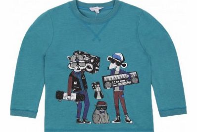 Music T-shirt Turquoise `2 years,3 years,4