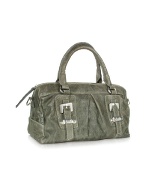 Coal Washed Leather Satchel Bag