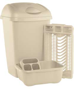 4 Piece Plastic Kitchen Set - Cream