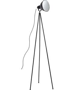 Retro Tripod Metal Floor Lamp - Black