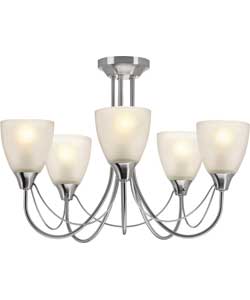 Living Symphony 5 Light Silver Ceiling Light