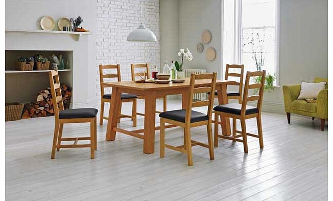 Wiltshire Oak Veneer Dining Table and 6