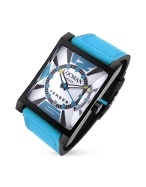 Tender Men` Sky Blue Rubber Strap Date Watch