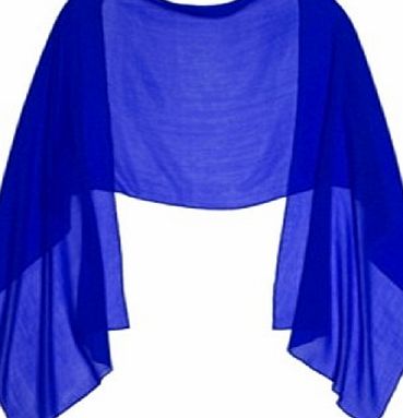 LondonProm @ royalblue CHIFFON 200cm *75cm Various Colour Scarf Wrap Stole Ideal for Evening Wear , Wedding , Parties , Bridesmaid , Bridal Wear or Bride or Prom proms (200cm *75cm, Royalblue)