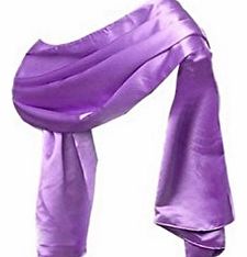 Lilac satin 200cm *75cm colour Sofe satin shawl Wedding Bride Bridesmaids Prom Dress Satin Sash Shawl Stole Wrap (200cm *75cm, Lilac)